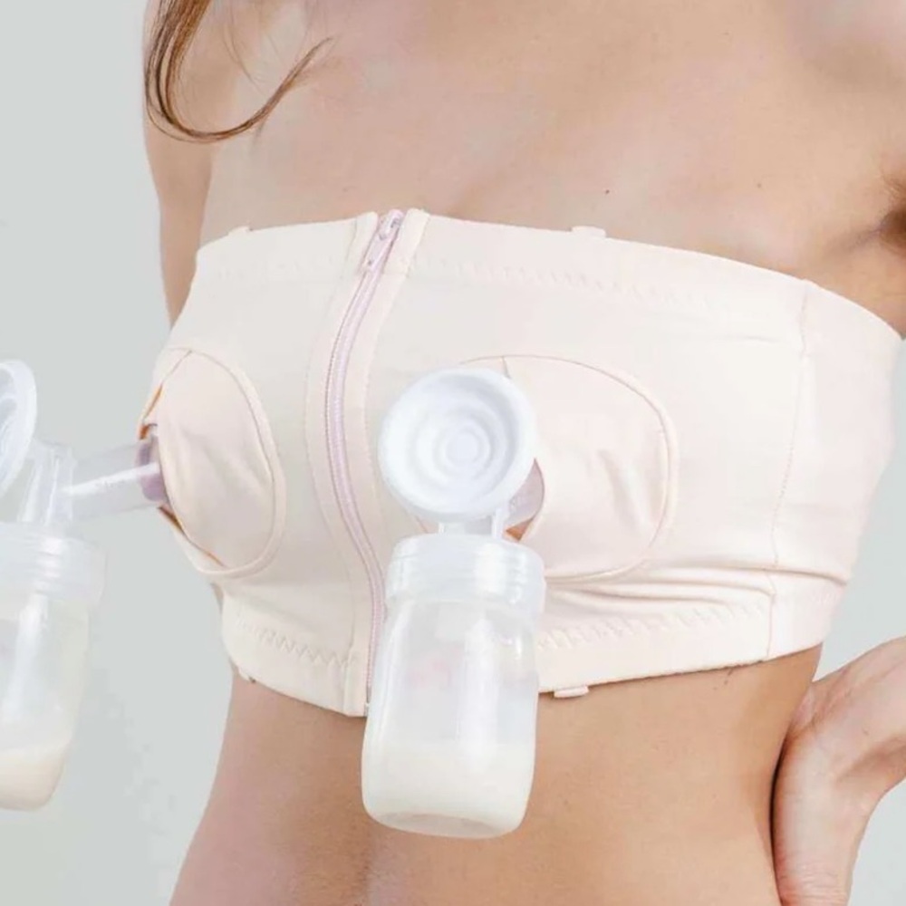 Simple Wishes Adjustable Hands Free Pumping Bra in Pink - L Plus